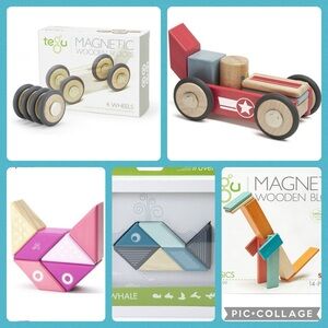 TEGU Magnetic Wooden Block 6 sets, 54 pieces total